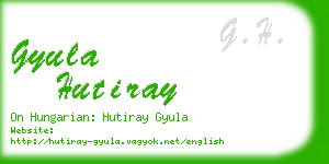 gyula hutiray business card